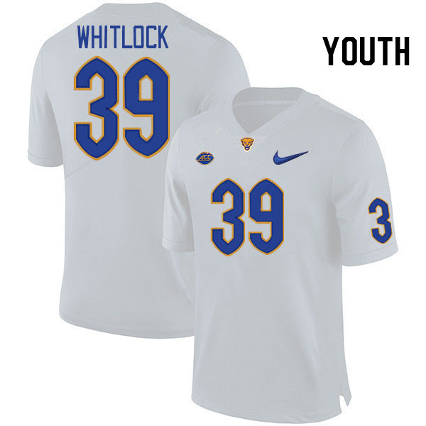 Youth #39 Devin Whitlock Pitt Panthers College Football Jerseys Stitched Sale-White